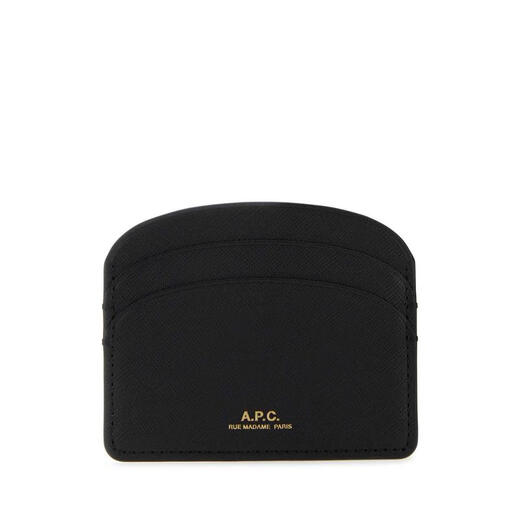 APC Tarjetero de menisco de piel de vaca negro clásico para mujer Cartera de moda simple Negro TU