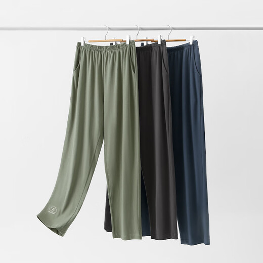 Pantalones de pijama para hombres Fenten Spring and Autumn Algodón puro Pantalones casuales sueltos y cómodos pantalones caseros de color gris oscuro 2xl
