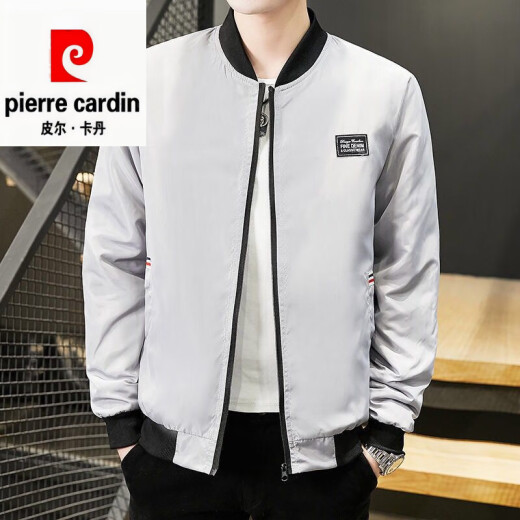 Pier Cardin 2025 Spring and Autumn Jacket Men's Trendy Baseball Collar Thin Casual Trench Coat Short Style Wearing Handsome Men's Jacket 686 Jacket [Green] XL [Suggested 105-120Jin [Jin equals about 0.5 kg]]