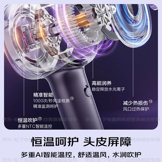 Panasonic (Panasonic) national subsidy Huaxin MAX water light ion high-speed hair dryer barrel hair care household quick drying does not damage hair Nanoyi girlfriend gift EH-NX80