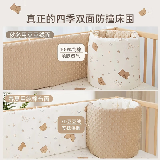 
JD Express pure cotton crib surrounds newborn children's splicing bedding set anti-collision baby's head soft bag can be detached and washed. Dafeixiang (upgraded sponge inner liner) is available on both sides. Long 60 and 30cm high [one piece]