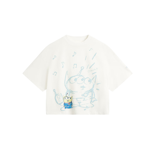 李宁（lining）【劲浪体育】玩具总动员联名系列女子宽松短袖文化衫AHSV690-1 图色 M