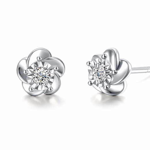 DL 1998 Fat Donglai same style platinum earrings PT950 platinum women's 18k diamond earrings 2024 new trendy Christmas earrings pair