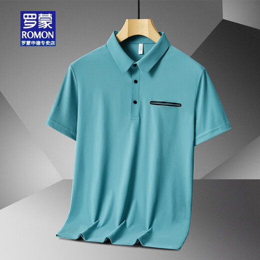 Romon Daddys Sommereiseis-Kurzärärt-T-Shirt für Männer im Sommer mittleren Alters und älteres Polo-Hemd lässig mit mittlerem Alter 1105 Grau l geeignet für 110-125 Jin [Jin ist 0,5 kg]