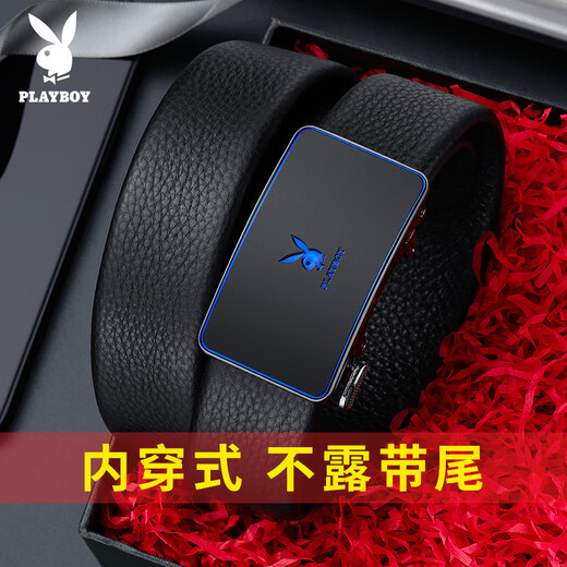 PLAYBOY (Playboy) Men's Genuine Leather Automatic Buckle Belt New Business Style Versátil 12115 cm