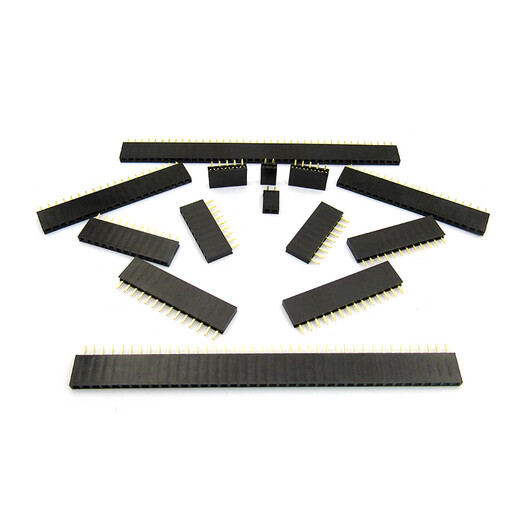 Dafuri female header single row female header pin socket 2.54mm 1*2P/3/4/5/6/10-40P 2x20P 2.54MM straight plug double row female black (5 pcs)