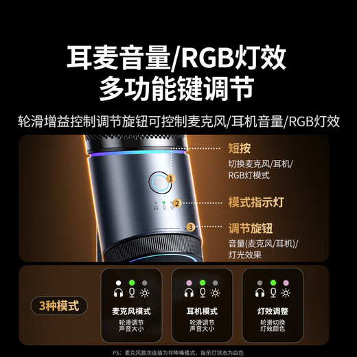 Green Union Green Union UGREEN new microphone live broadcast dedicated desktop computer mobile phone microphone radio condenser noise reduction recording equipment 96kHz high sampling rate with cantilever bracket