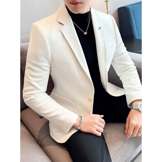 
Lilang men's clothing, anti-wrinkle-free, slim suit, spring and autumn thick suede suit, British-sensing men's jacket, 9928 yellow XL, suitable for 139Jin [Jin equals 0.5 kg]