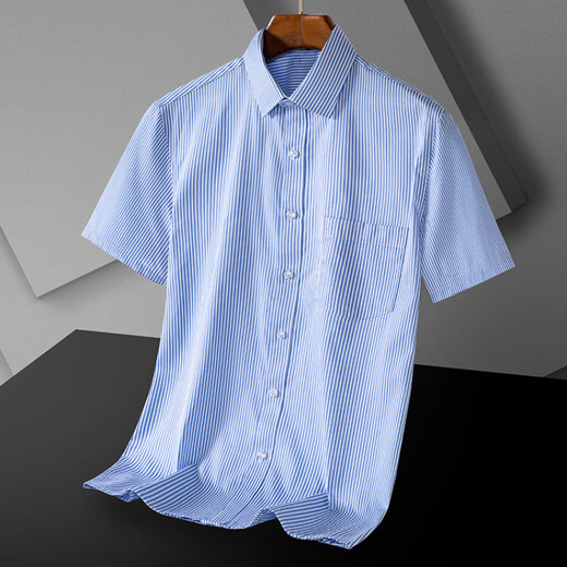 Montagut 2025 Brand haut de gamme Chemise à manches courtes pour hommes Business d'âge moyen DP Coton Pure Coton Forme de travail professionnel sans repasser la couleur de couleur unie DX6624 41