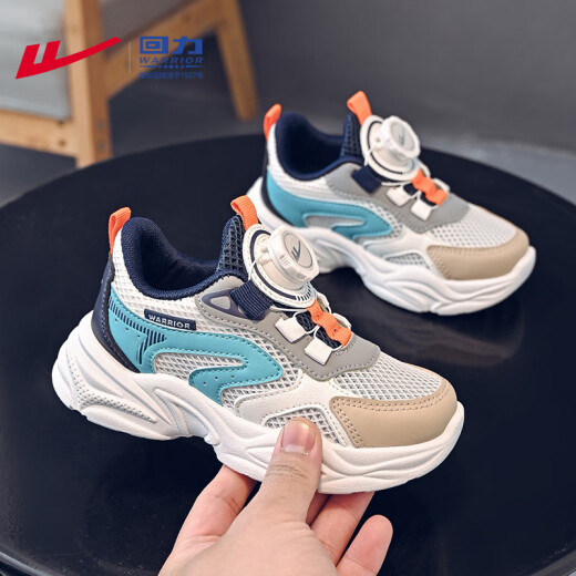 
Warrior (Warrior) children's shoes boys' sneakers summer mesh breathable campus white shoes WZ (CL)-1049 meters/blue/grey 30