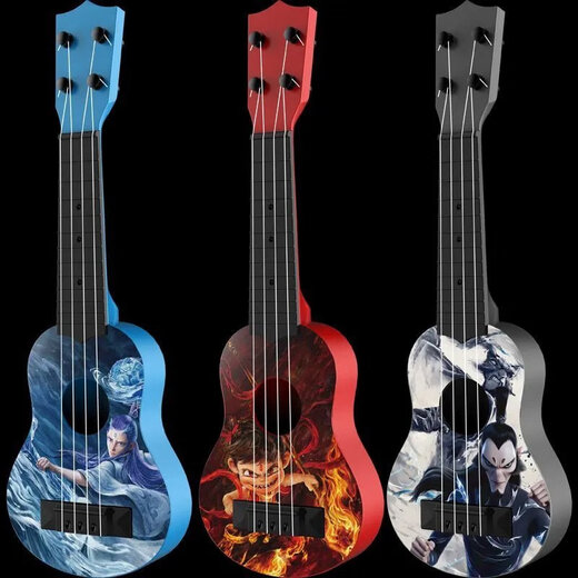
Qian Qi Meng [Shop] Nezha Ukulele can play guitar Nezha children's toys guitar devil boy [Nezha] Large size can play ukulele