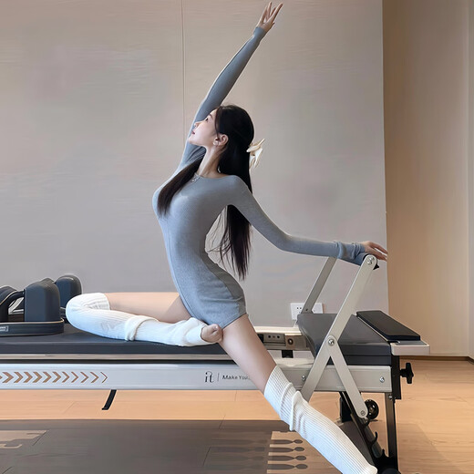 Minghuitong American Hot Girl Jumpsuit Big V Sexy Pilates Training Suit Cycling Sports Garment Suit Fitness Jumpsuit Female Gray Jumpsuit S Recommended 80-90Jin Jin is equal to 0.5 kg