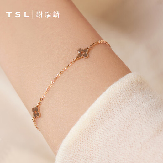 Xie Ruilin (TSL) 18K gold bracelet lucky flower shaped gold hand jewelry for women BE784