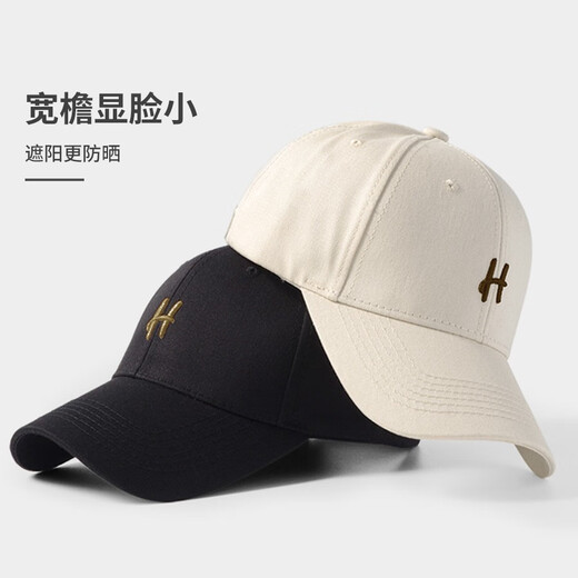 Ming Sui Yang Mi same style hard top baseball cap for women spring and summer fashion wide brim big face face small duck cap suitable for square and round faces beige