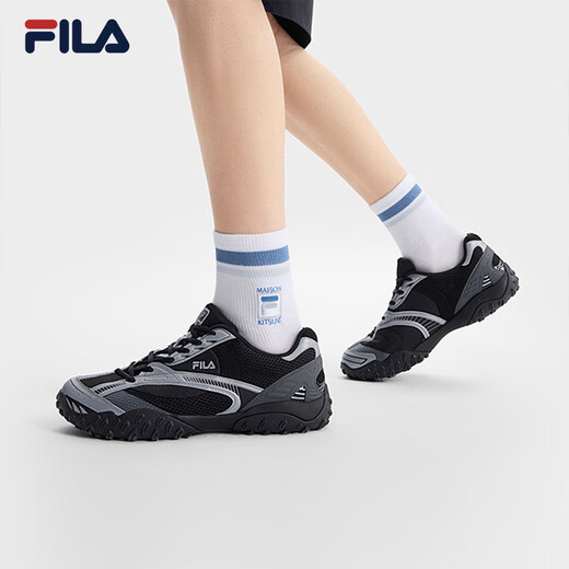 
FILA [Yi Yang Qianxi's same style] Men's shoes, German training shoes, sports shoes, 2025 summer new jump shoes casual shoes, black/gray silver-BG 41