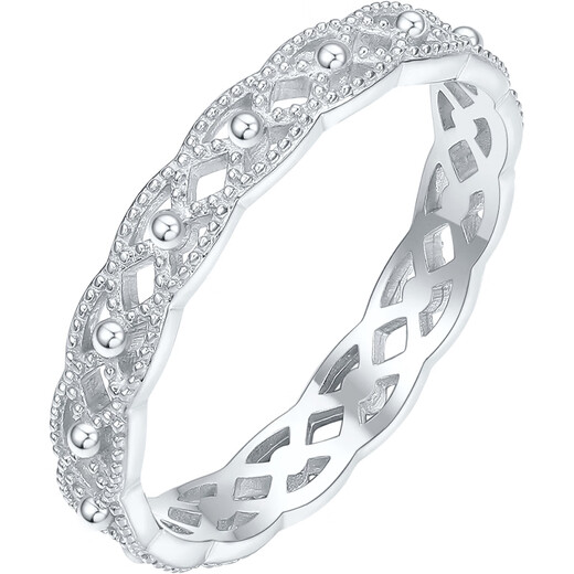 Saturday Fu PT950 platinum ring for women platinum hollow geometric ring birthday gift B0114837 about 2.35g size 15