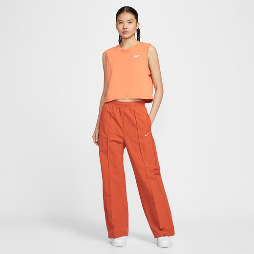 Nike (Nike) Camiseta de algodón corta sin mangas para mujeres en verano Nuevo cómodo estampado casual HF9532 828 Soft Orange M