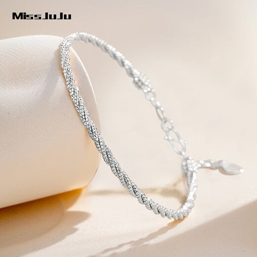 Miss JuJu pt950 platinum bracelet for women platinum twist rope small waist bracelet fashion jewelry weight 11.4-11.6g