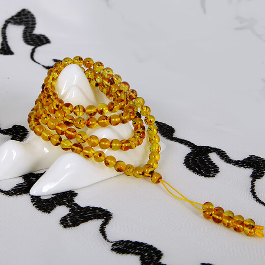 Famous Amber Family Natural Flower Amber Bracelet Amber 108 Rosary Beads Red Leaf Explosive Amber Bracelet Authentic Birthday Gift