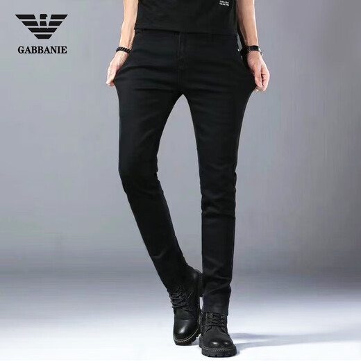 Falamone Armani Jeans de alta gama sin escaladeras Summer de verano delgadas delgadas delgadas altas de gama alta pantalones largos de alta gama K683 Negro [verano] delgado 32