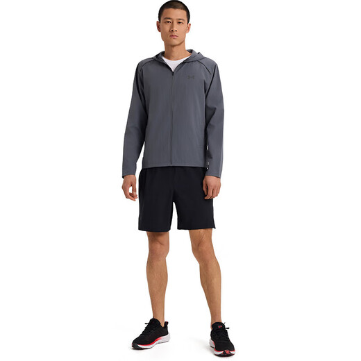 安德玛（UNDERARMOUR）Storm男子连帽跑步运动夹克1376795 犀牛灰026 L