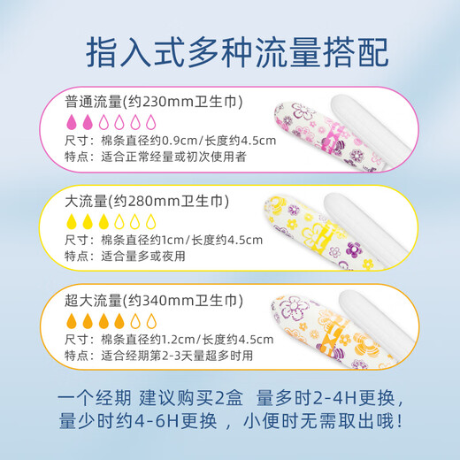 Bluetex Store officiel Store importés Tampons d'Allemagne pour les filles Menstruation Finger-in Sanitary Napkin Cotton Taques 12 pièces * 3 Finger-in Flow Ordinary Pieces * 3 boîtes d'autres