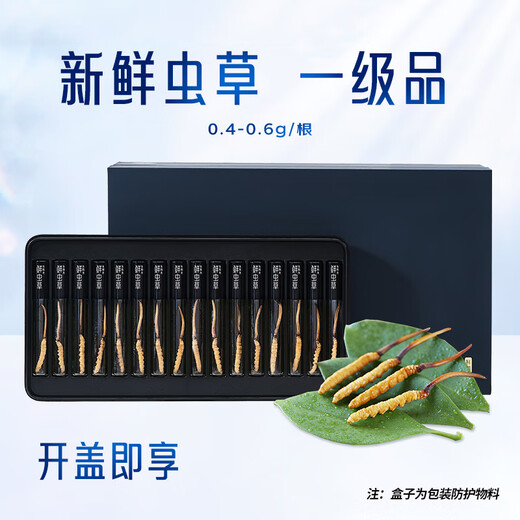 Dongyangguang Fresh Cordyceps Klasse 1 16 Geschenkkarten 0,4-0,6 g/Fresh Cordyceps Gourmet für ältere ältere Menschen