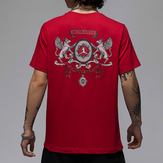 耐克（NIKE）短袖T恤男装2025夏季新款运动服针织透气圆领上衣IB7529-133 IB7529-687健身红/黑 S
