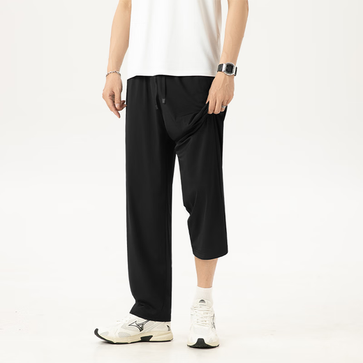 
Miniso (MINISO) cool ice silk pants for men's summer new comfortable and breathable high-slimming straight-leg casual pants Black M