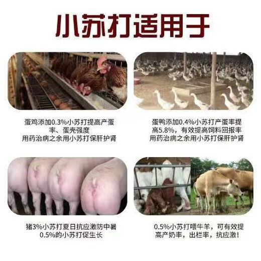 Baking soda powder feed additive for pigs, cattle, sheep, chickens, ducks and geese, edible grade stomachic and growth-promoting baking soda. Baking soda 5Jin Jin is equal to 0.5kg