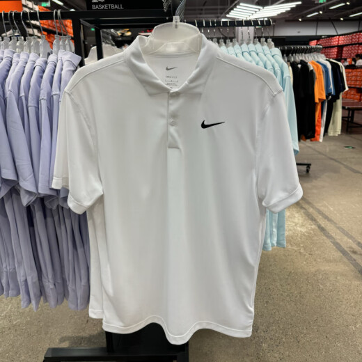 耐克（NIKE）速干polo衫翻领短袖男夏季运动T恤透气网球上衣 白色FN3895-100 纯棉针织 宽松透 S 100-120斤（）