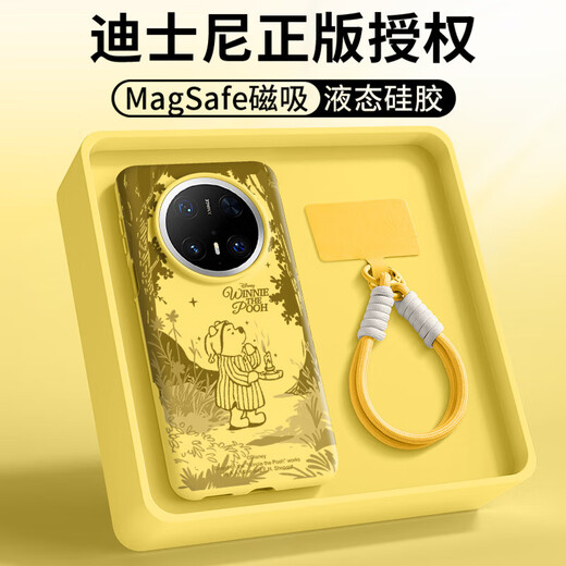迪士尼（Disney）正版适华为Mate70Pro壳新款Mate60Pro+液态硅胶带绳70ProSN9763 粉白[磁吸]-祈愿蜜林进 华为Mate70Pro