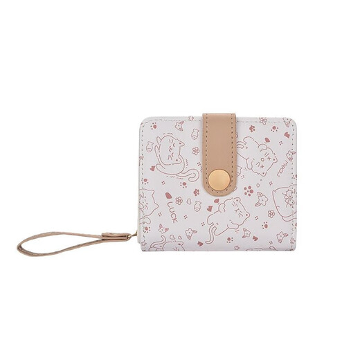 Ershan ji japanische süße Münzbrieftasche Kätzchen Cartoon Neue koreanische Version Klapperschnalle Handanpassungskartentasche für Frauen, Katze Kurzwallet [Pink]