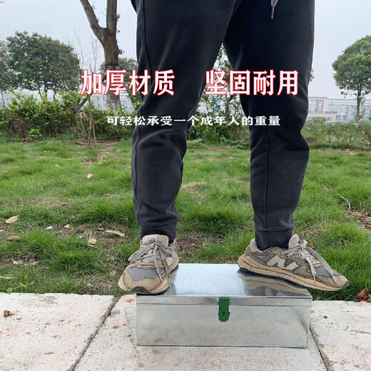 Vinoa Caja de Herramientas de Hierro Grande Caja para Llevar de Chapa galvanizada con Cerradura Caja de Almacenamiento para Guardar carpintería Caja de Hierro portátil No. 1 Caja de Almacenamiento Caja de Lata + Cerradura