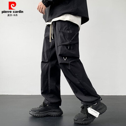 Pierre Cardin Multi-poche Pantalon de travail masculin 2025 Spring and Automne Nouveau pantalon à jambes larges droits en vrac Pantalon occasionnel à la mode K9928 mètres blancs [90-100jin [Jin est égal à 0,5 kg]]]