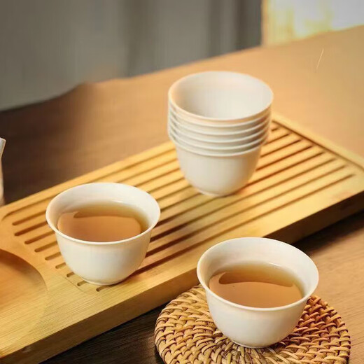 Thickened tea cup disposable cup biodegradable tea cup home office portable rice husk environmentally friendly disposable tea cup 48 pieces 1 pack - rice husk material