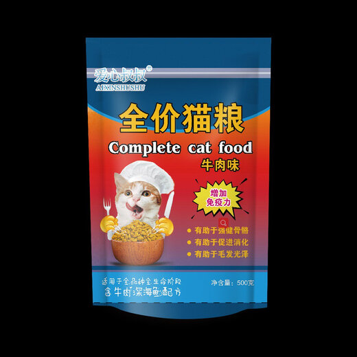 Uncle Tao's Love Uncle Beef Flavored Cat Food 500g Kittens and Adult Cats Gain Weight, Hair and Gills Natural Nutritional Cow 2 Points 5kg