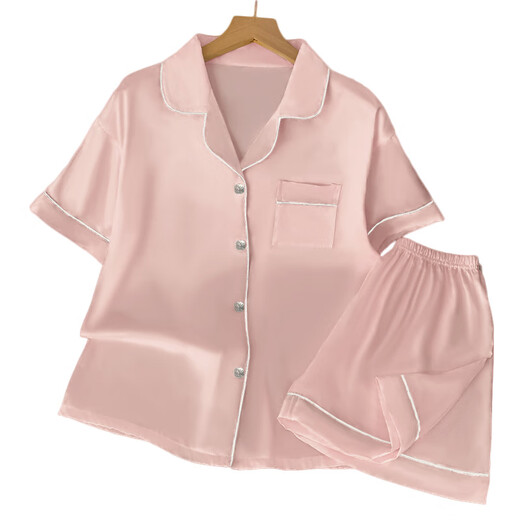 S. SOFEA ICE Seidenkühle Pyjamas für Frauen im Sommer kurzärmelige zweiteilige rosa Hauskleidung Set FY3923# [GREEN] 170 m [Empfohlen 80-100jin [Jin ist 0,5 kg]]