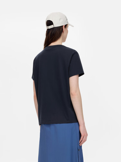 AIGLE Camiseta de manga corta Primavera y verano Clásico al aire libre Moda casual Jersey de cuello redondo simple Algodón puro Mujer Amarillo ámbar claro AV753 L (170/92A)