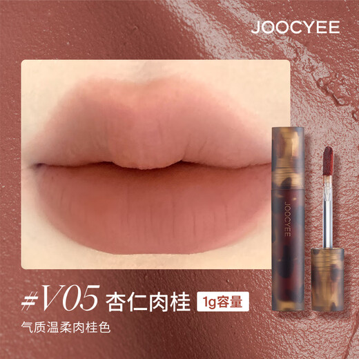 Joocyee Trial Pack Fermented Amber Matte Mini Lip Glaze #V05 Almond Cinnamon 1g
