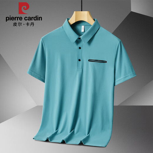 Pier Cardin Daddy Summer Ice Seide Kurzärärmelte T-Shirt für Männer im Sommer mittleren Alters und älteres Polo-Hemd Casual Middle Top 1105 Grau XL für 125-140jin [Jin ist 0,5 kg]