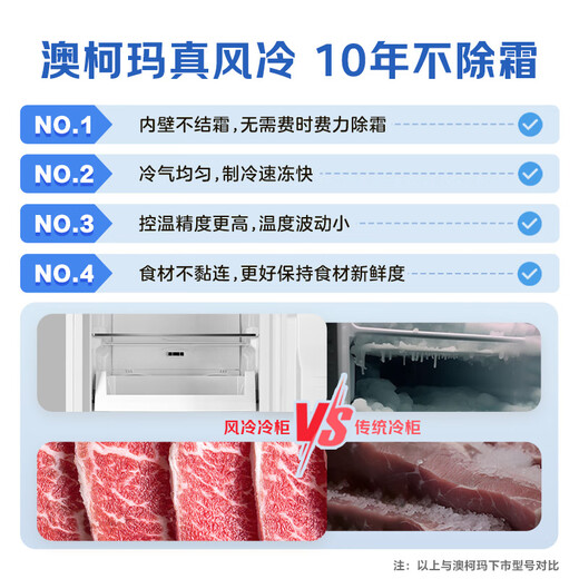 AUCMA Smart Eye Series 180-liter single-temperature air-cooled frost-free small freezer household refrigerator horizontal refrigerator freezer first-level energy efficiency BC/BD-180WSD trade-in