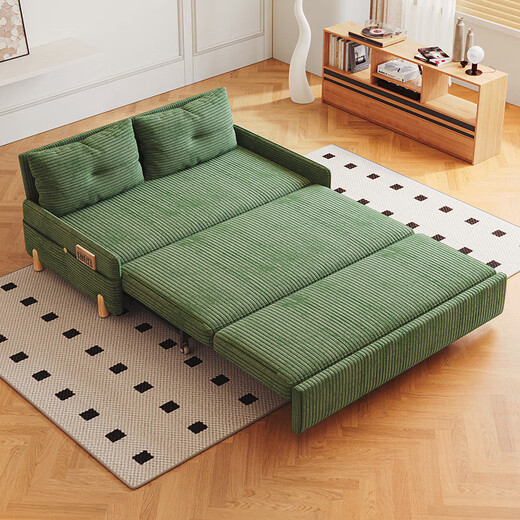 Sofa Ruolan Qingqi Lit pliable à double usage à double usine Multi-fonction Multi-fonction double Internet Style de célébrité Balcon Puste télescopique et lit laiteux blanc 1,55 mètres Bamboo Charcoal Sponge Sponge (confortable)