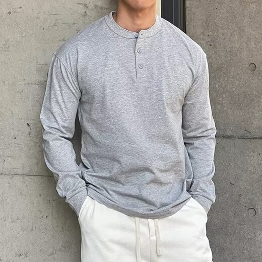 荣西图（RONGXITU）春季新款男士美式卫衣亨利衫长袖打底硬汉风格 黑色 M