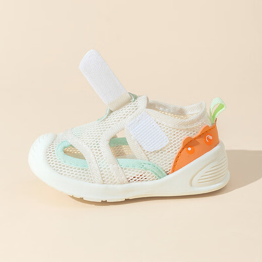 
Tombeck baby sandals for boys and girls summer toddler shoes 1-3 years old baby sandals soft sole baby shoes off white 15#