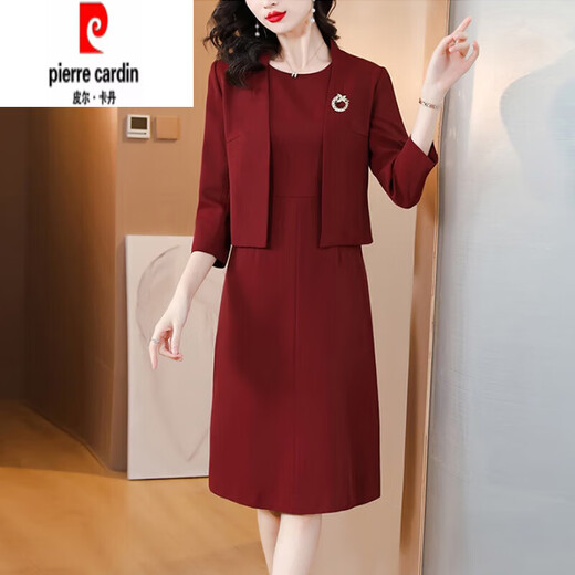Pierre Cardin Hochzeitskleid junger und modischer zweiteiliger Kleid Hochzeitsanzug Set Frauen Hochzeitskleid Marine Blau 2xl