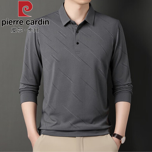 Pier Cardin High-End Frühling und Herbst reines Baumwoll-Männer-T-Shirt Langarm 2025 NEU NEUE MENTER AGTS CASISE MEN Dünn Daddy T-Shirt 826 Navy L 170 Vorschläge 120-140jin [Jin entspricht 0,5 kg]