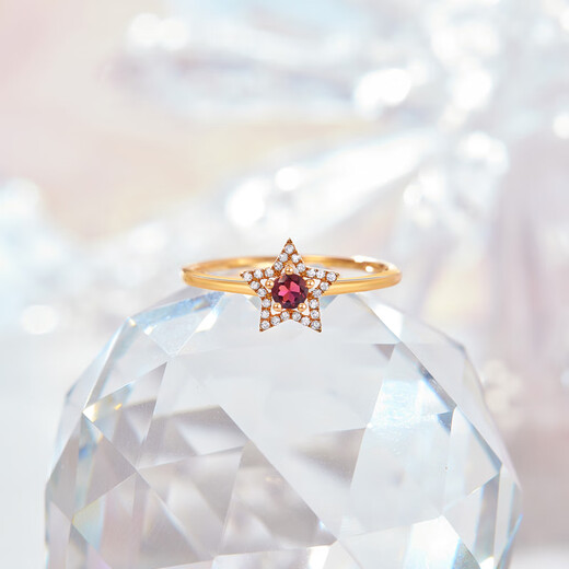 Meluxe 18K Gold Color Girl Ring Turmaline Ring Diamond Style Geburtstagsgeschenk für Frau [R15912] Turmaline 10 Punkte/13#