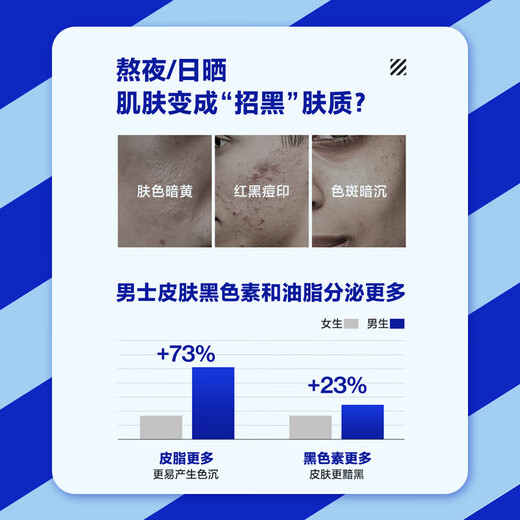 海洋至尊耀白补水护肤3件套美白保湿洁面水精华 男士 护肤品 套装