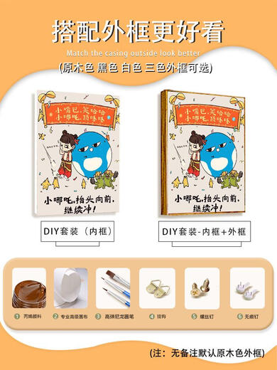 咏幻2025新款哪吒2之魔童闹海数字油画敖丙手工绘填充涂色高颜值画 LL12128 丙烯颜料+专业油画布+多支